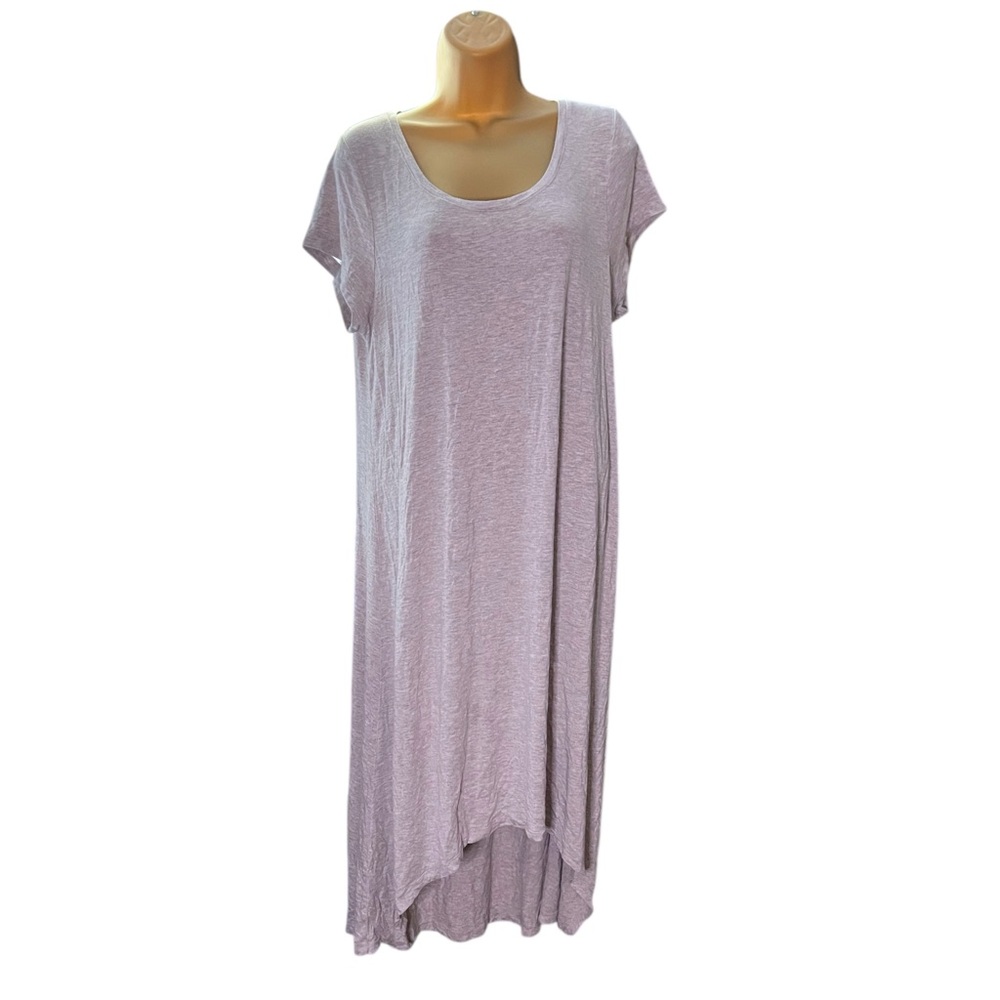 H by Halston Hi-Low Midi T-Shirt Dress Gray Heather MP